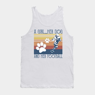 A Girl, Her Dog, and Her Football Tank Top